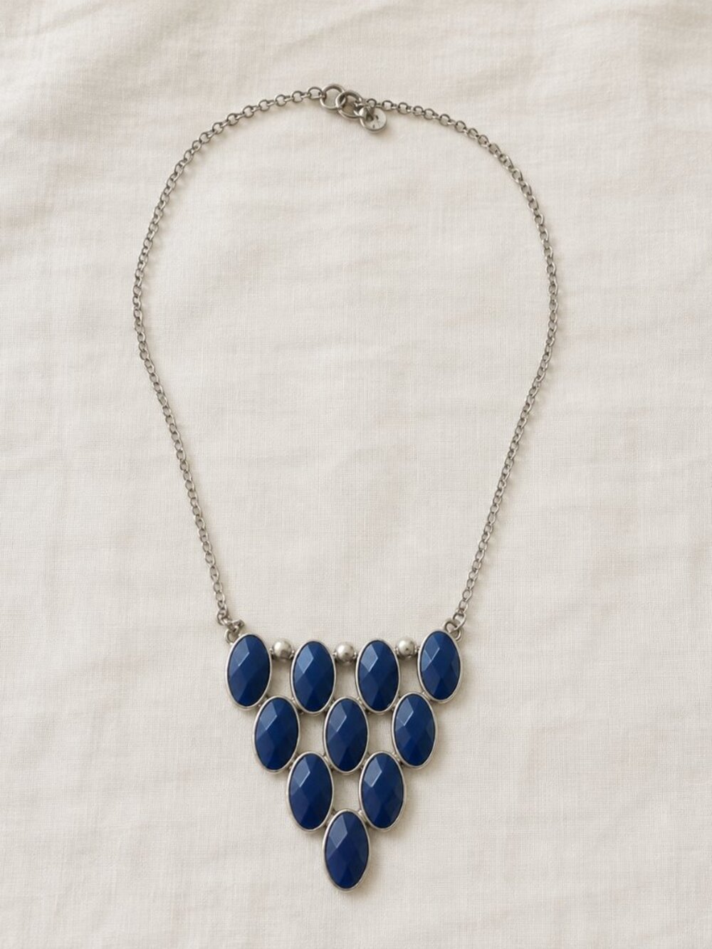 Lucky Brand Royal Blue Stone Bib Statement Necklace NWOT
